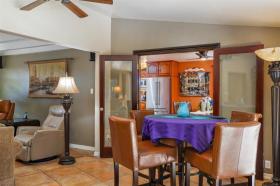 Living Room Entertaining Area with Entry to Dining Room & Kitchen